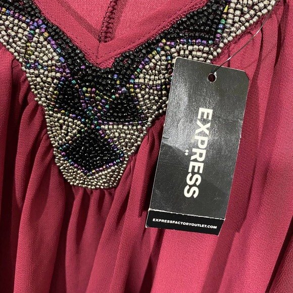 Express Sexy Party Evening V Neckline Dress  S/P - Picture 5 of 8